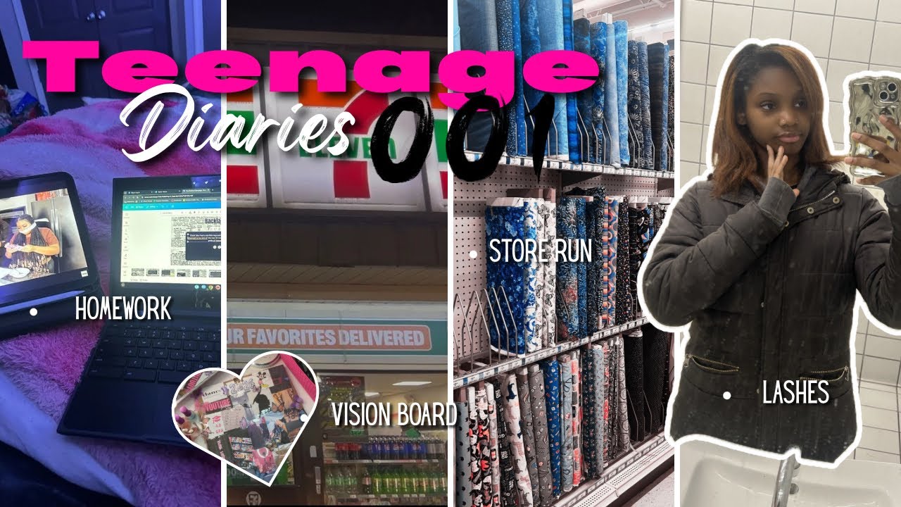 My life as a TEEN | chitchat | store run | lashes | hair | vision board | homework | cooking |