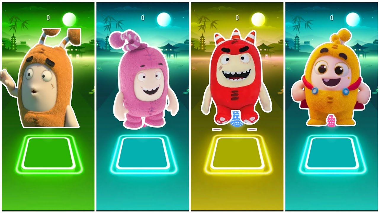 Oddbods Slick VS Oddbods Newt VS Oddbods Fuse VS Oddbods Bubbles - Tiles Hop Edm Rush🎶