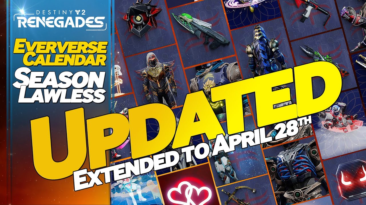 Destiny 2 Renegades Updated and Extended Eververse Calendar