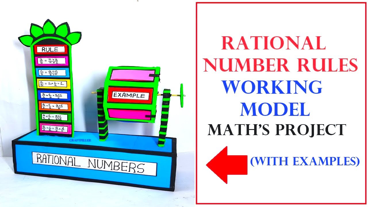 rational numbers rules working model - maths project tlm - diy - craftpiller