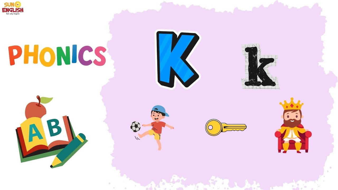 🔤 Phonics K Sound /k/ for Kids | Learn K Pronunciation with Kick, Key, King ⚽🔑👑