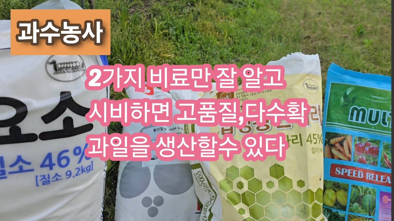 2가지 비료만 잘 알고 시비하면 다수확 고품질 과일을 생산할수 있다