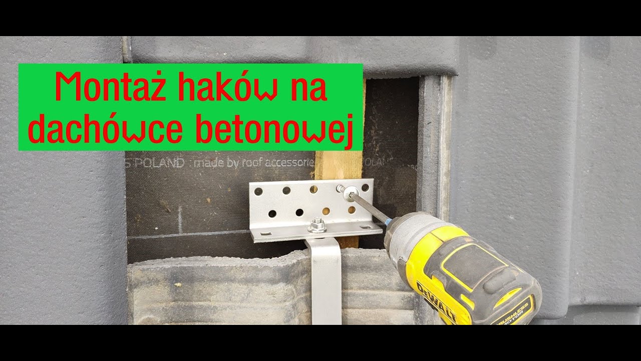 Montaż haków na dachówce betonowej