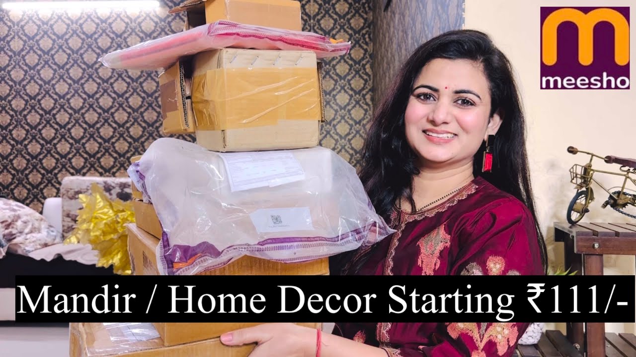 Meesho Home Decor Haul Under ₹611, Mat, Akhand Diya, Pooja Aasan, Diya Batti, Dhoop Dani, Oil Lamp