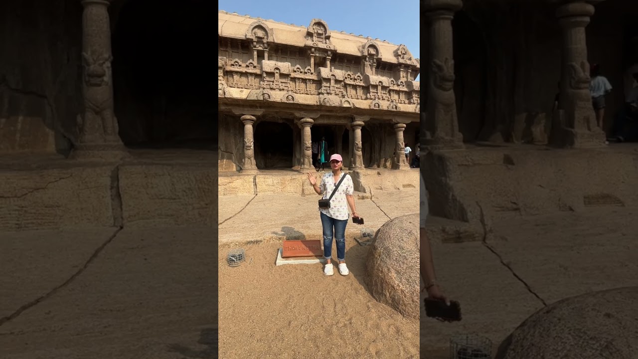 #826 Panch Rathas Stone chariot in MAHABALIPURAM