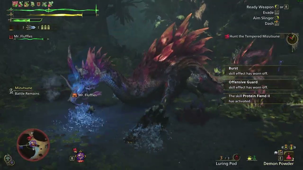 MHWilds - 9-5* Mizutsune Hunting Exercise v. Gogma Gunlance - 5'18