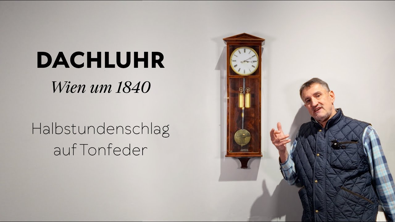 Seltene Dachluhr mit Halbstundenschlag | Antike Wiener Pendeluhr