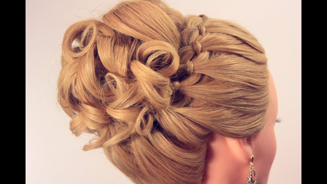 Вечерняя прическа на длинные волосы. Wedding prom hairstyle