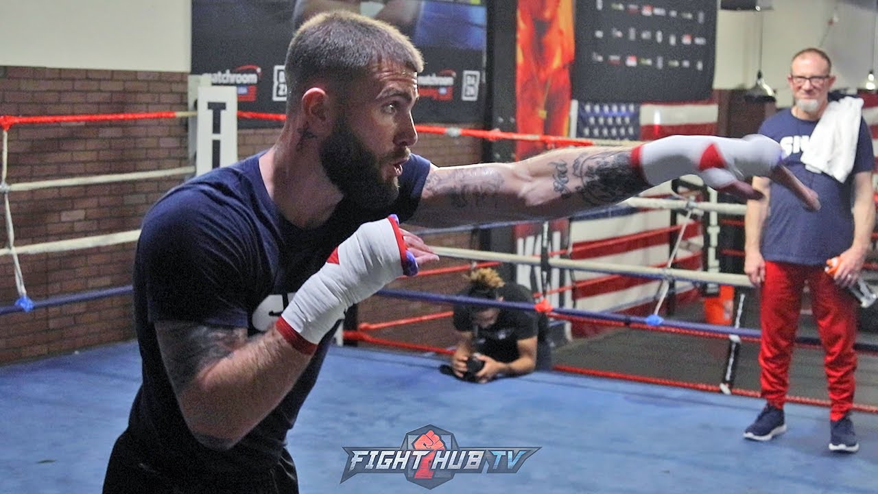 CALEB PLANT DISPLAYS TEXTBOOK TECHNIQUE WHILE SHADOW BOXING DURING WORKOUT FOR TITLE DEFENSE