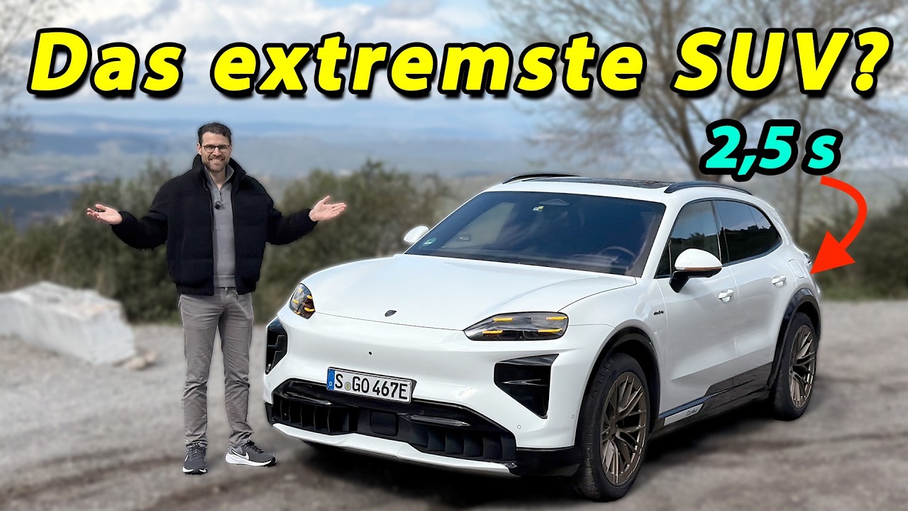 Porsche Cayenne Turbo gegen Basis electric im Test (2027) - f&auml;hrt er besser als der Verbrenner?