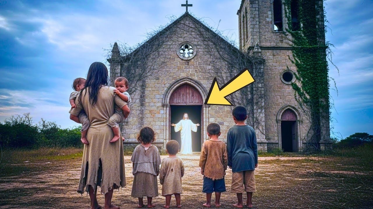 La Viuda Con Sus Hijos Se Refugió En Una Capilla Abandonada… Hasta Que Vio Una Luz Debajo Del Altar