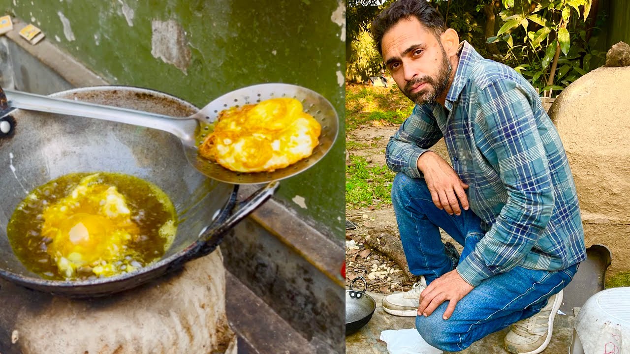 Chilly Garlic Omelette || Village Cooking Vlog 