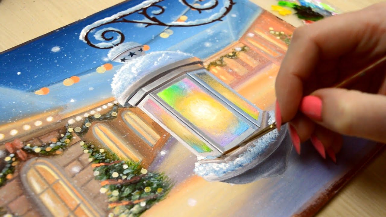 Lantern❄/Acrylic Painting/Painting Technuques/Painting Ideas#