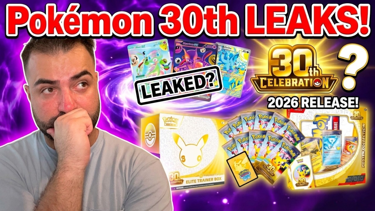 УТЕЧКИ юбилейного сета к 30-летию Pok&eacute;mon! Все подтвержденные даты выхода продуктов и карты 2026 ...