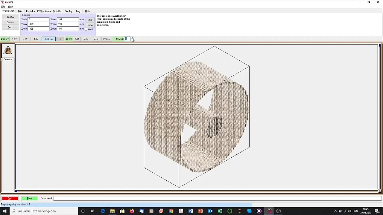 Tutorial: Numerische Simulation des Potentials eines Zylinderkondensators mit SIMION