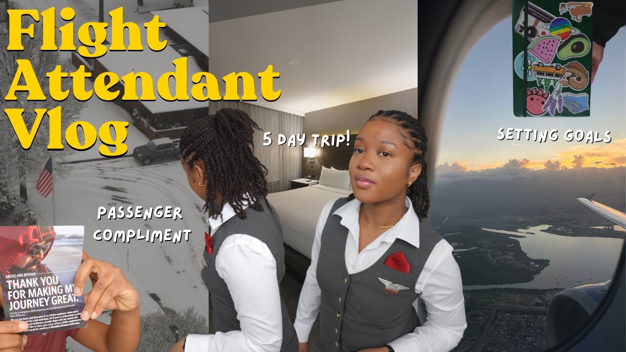 FLIGHT ATTENDANT VLOG | 5 days of flying! snow storm 🌨️ #flightattendantlife #layovervlog #aviation