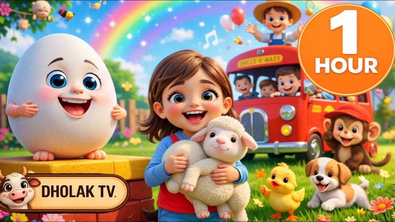Mary Had a Little Lamb + More | 1 Hour Nursery Rhymes Compilation | 3D Kids Songs | Dholak TV
