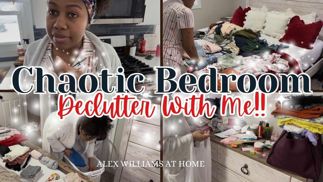MESSY BEDROOM DECLUTTER WITH ME!!! SAHM | BI LEVEL HOME | SMALL HOUSE | CLEAN WITH ME |