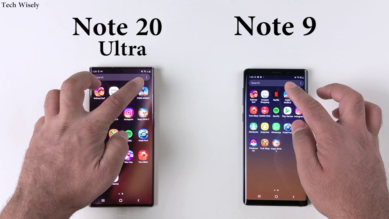SAMSUNG Note 20 Ultra vs Note 9 : Speed Test + Size Comparison + Ram Management