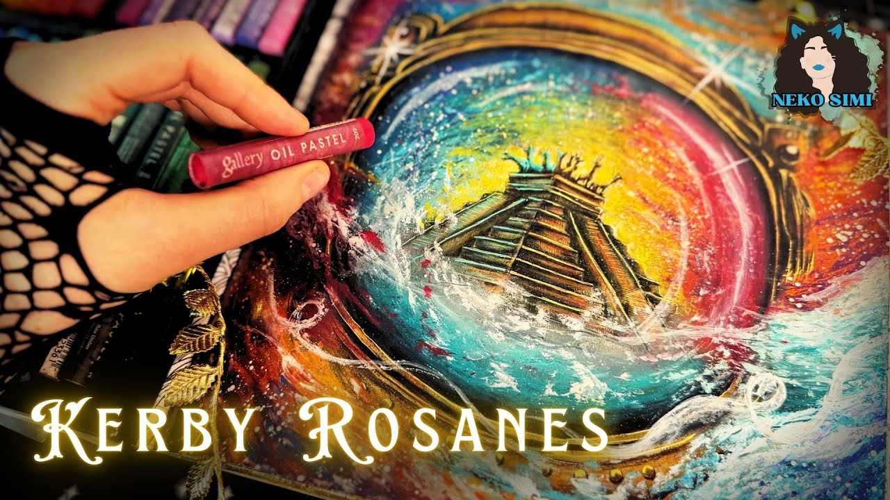 OIL PASTELS SAVE Your Coloring Page | RE-DO an Astronaut in Kerby Rosanes' Worlds Within Worlds