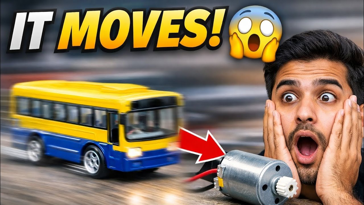  I Turned a Toy Bus into a Real Motor Bus 😱 | DC 5V Motor DIY Toy Bus Modification with DC 5V Motor 