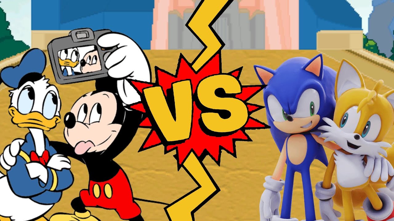 M.U.G.E.N. Battles | Mickey Mouse/Donald Duck vs Sonic/Tails | Disney vs Sega