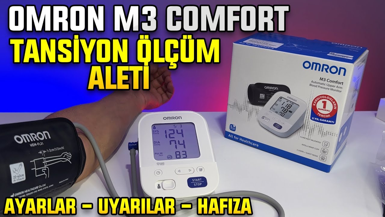 Omron M3 Comfort Tansiyon Ölçüm Aleti | HEM-7155-E | Ölçüm | Ayarlar | Hafıza Görme | Sıfırlama