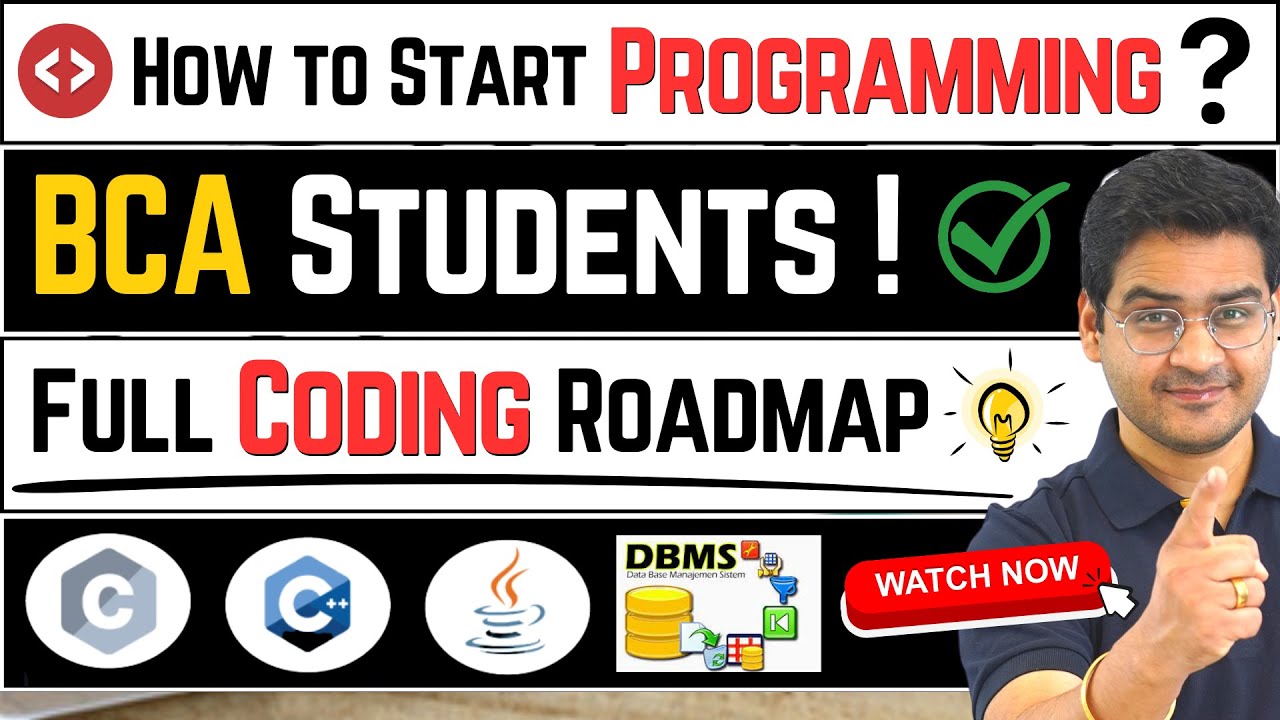 💥BCA Coding Roadmap 1st to 3rd Year! How to Start Programming? Coding in College! #BCA #Coding