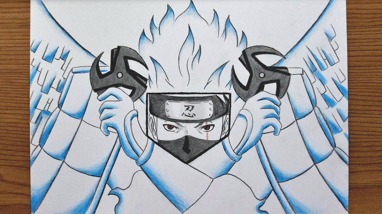 How To Draw Kakashi Dual Mangekyo Sharingan Susanoo || Anime Drawing Tutorial