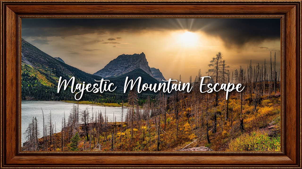 Glacier National Park 4K | Majestic Mountain Scenery – Relaxing Ambient Framed TV Art for Home Decor