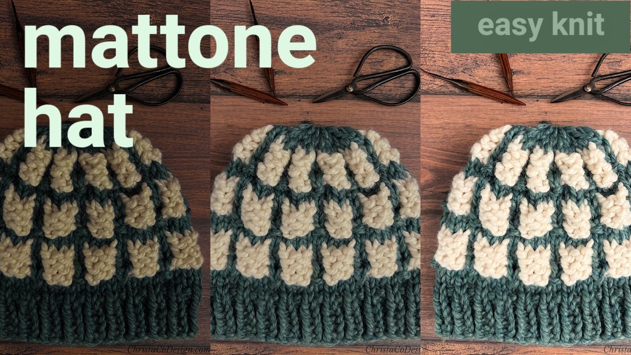 Mattone Hat Easy Colorwork Hat in 2 Colors Superbulky Beanie Video Tutorial
