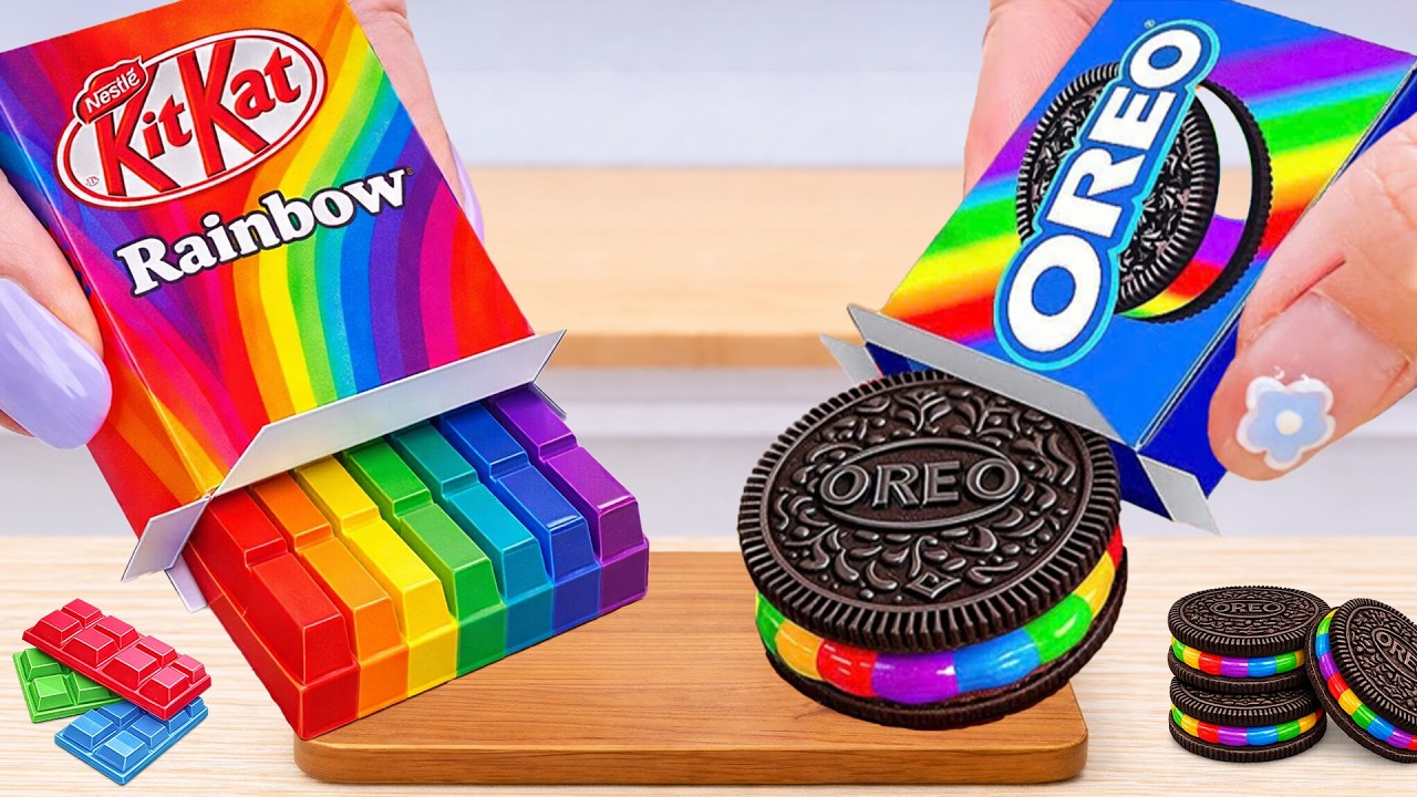 Miniature Rainbow Oreo & KitKat Chocolate Cake Decorating | ASMR Amazing Mini Cake 🌈🍫