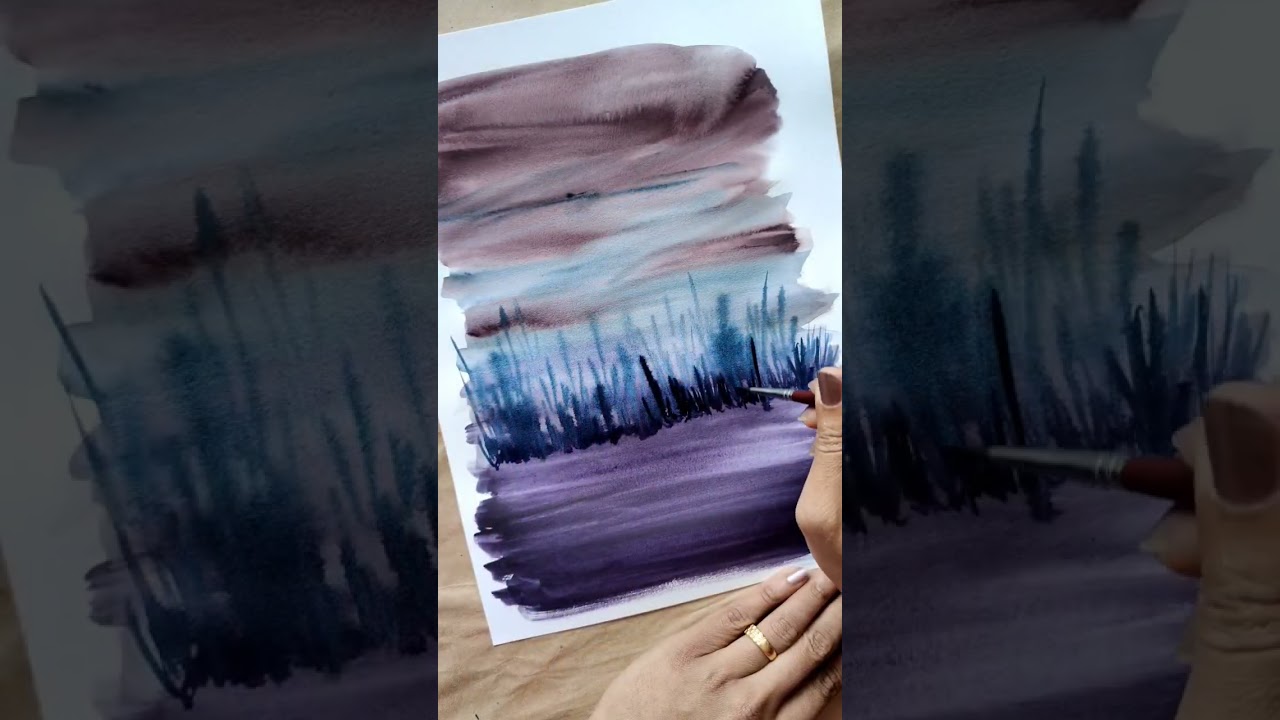 Exotic Flower Fields in Watercolor #painting #watercolorart #experiment #watercolourfields