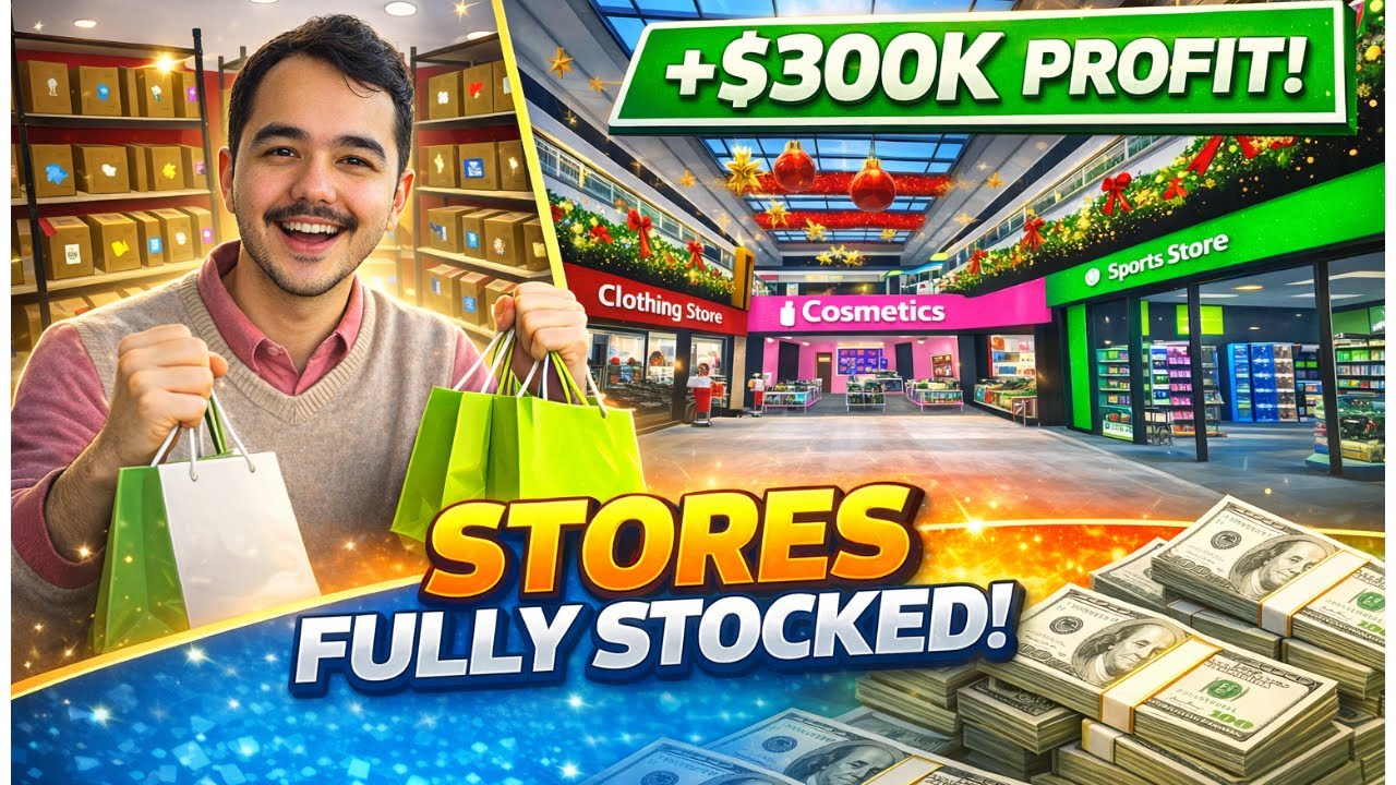 I Fully Stocked Every Store & Made $300K Profit! 💰 | Mall Simulator
