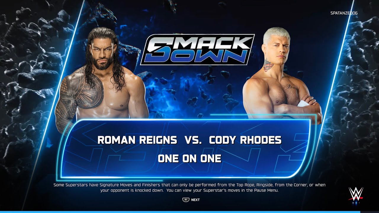WWE 2K25 Cody Rhodes VS Roman Reigns || SmackDown One ON One || #wwe2k25 #Codyrhodes #romanreigns 