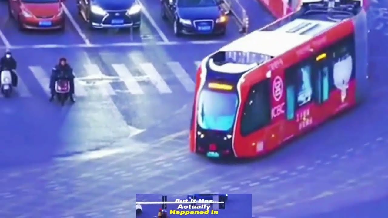 A train that running on the road without Tracks! China&rsquo;s intelligent rail transit! #documentary