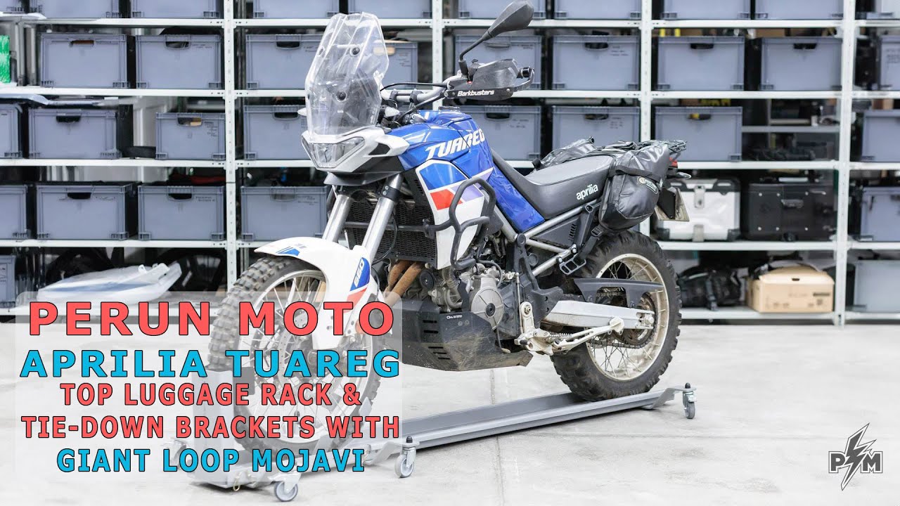 Perun moto Aprilia Tuareg Top luggage rack with Giant Loop Mojavi