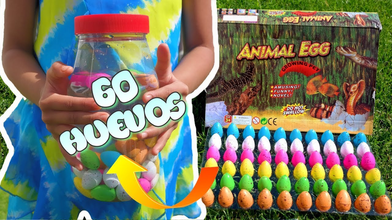 60 HUEVOS de DINOSAURIO  en un MISMO FRASCO experimento DIVERTIDO!