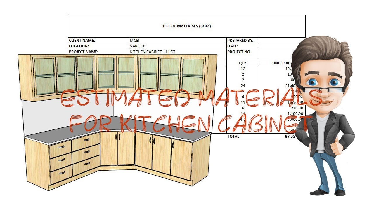 ESTIMATED MATERIAL FOR KITCHEN CABINET