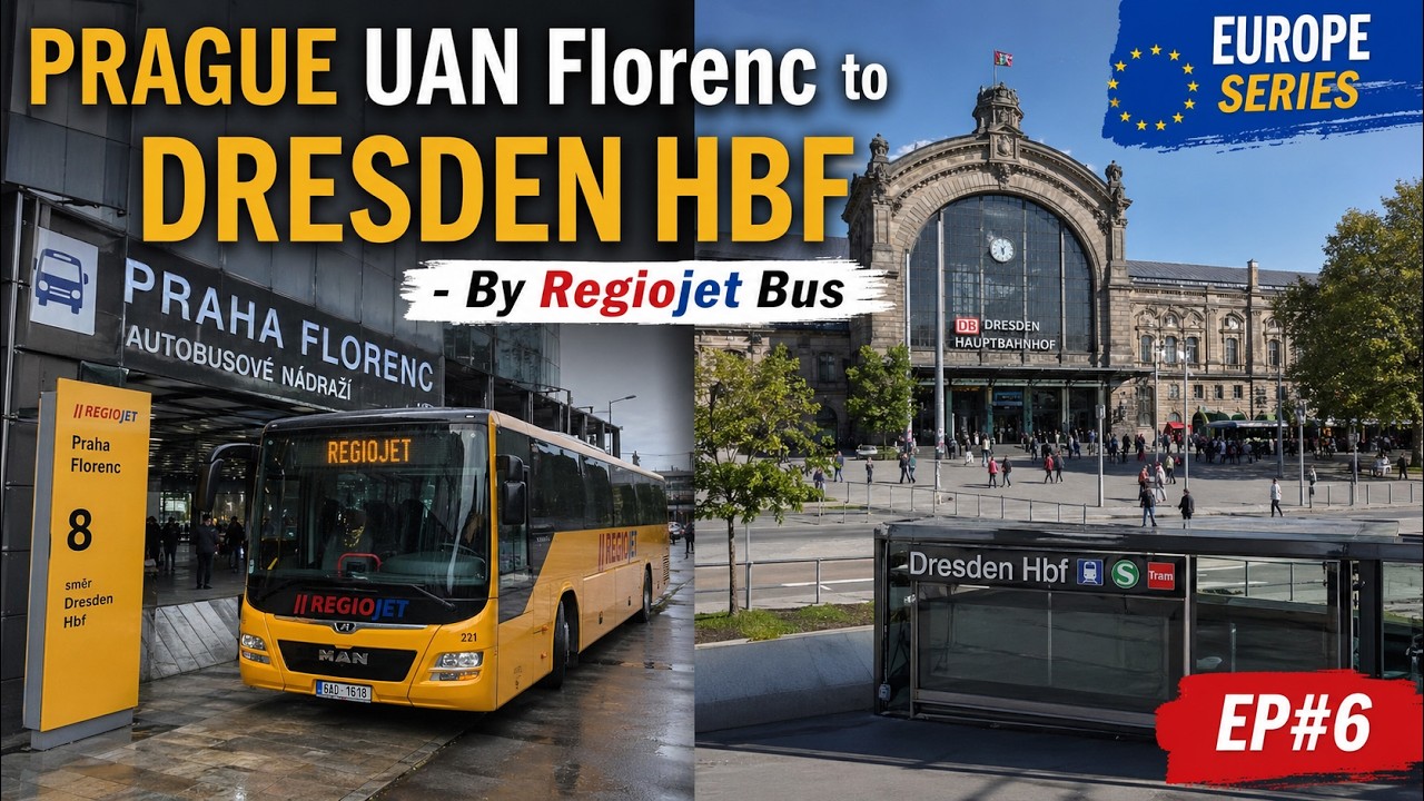 PRAGUE UAN Florenc to DRESDEN Hbf | Regiojet Bus | GERMANY | #dresden | #prague | #couple
