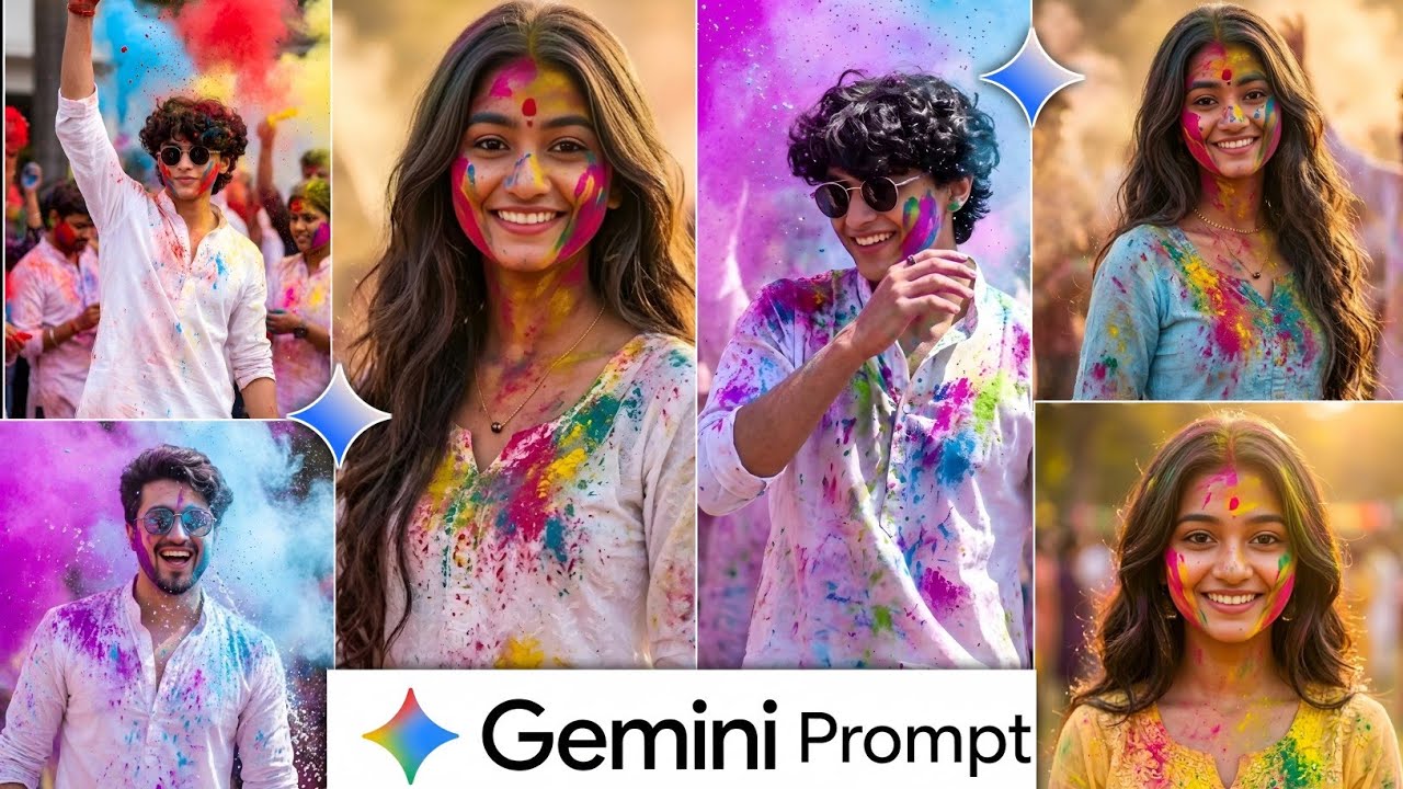 Holi Photo Editing 2026 | How to make Holi Color Splash Photo with Google Gemini AI 🌈🔥