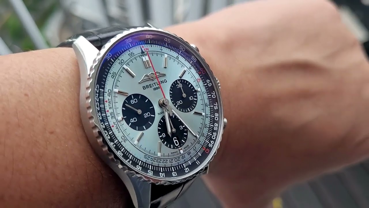 BREITLING NAVITIMER 43MM ICE BLUE WRIST SHOT