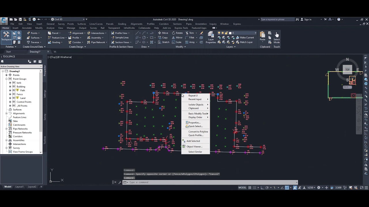 Как импортировать отдельный чертеж в AutoCAD Civil 3D и добавить информацию, необходимую для разм...