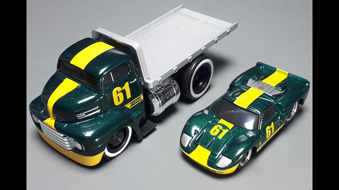 Модель Ford COE 1950 и 1966 GT40 MK2 Roadster от Maisto Muscle Machines, транспортер с платформой...