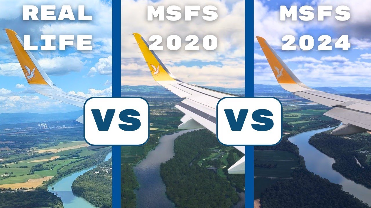 MSFS 2020 VS MSFS 2024 VS Real Life! Landing in Lyon, France
