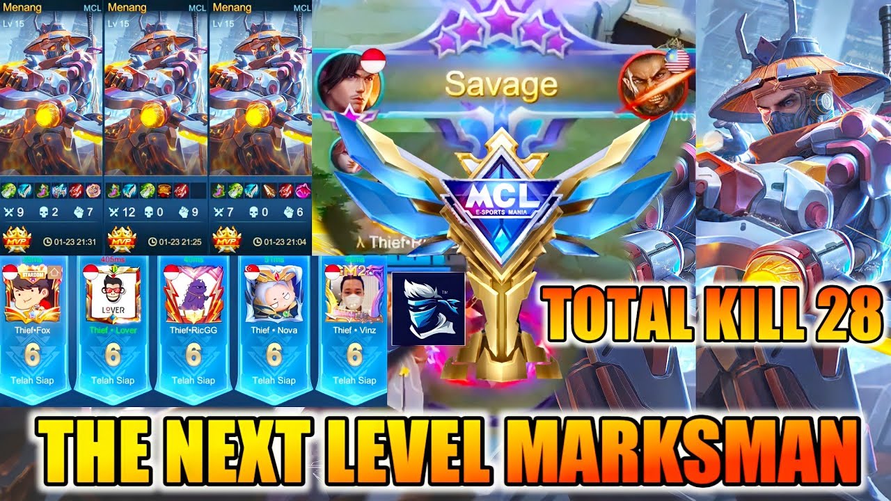 THE NEXT LEVEL MARKSMAN BIKIN SQUAD THIEF ARMY JADI JUARA MCL 🏆 - MOBILE LEGENDS