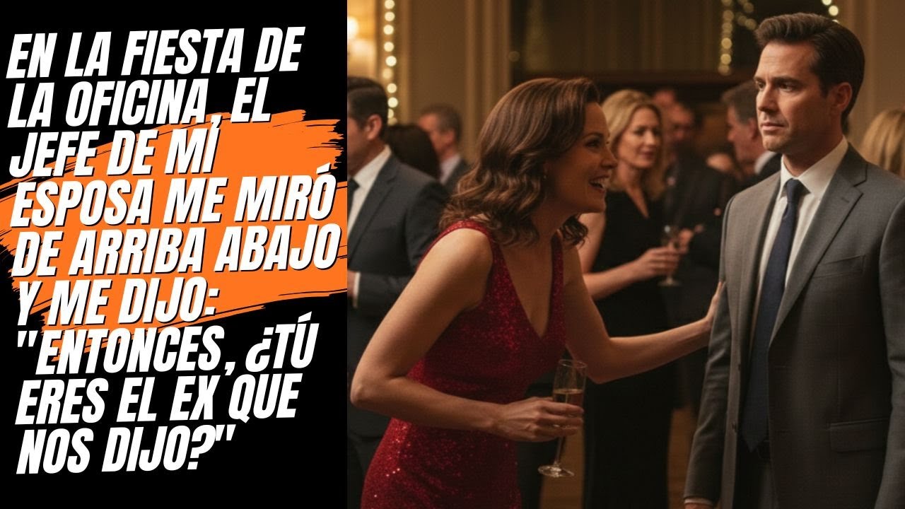 El jefe de mi esposa me vio en la fiesta y dijo lentamente: “Entonces… ¿eres el ex que ella intentó.