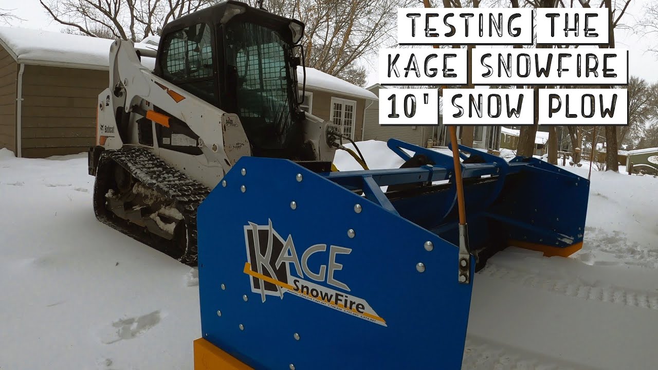 Bobcat T595 Pushing Snow With 10' Kage SnowFire Plow | Back Dragging, Pushing, Stacking, & More!
