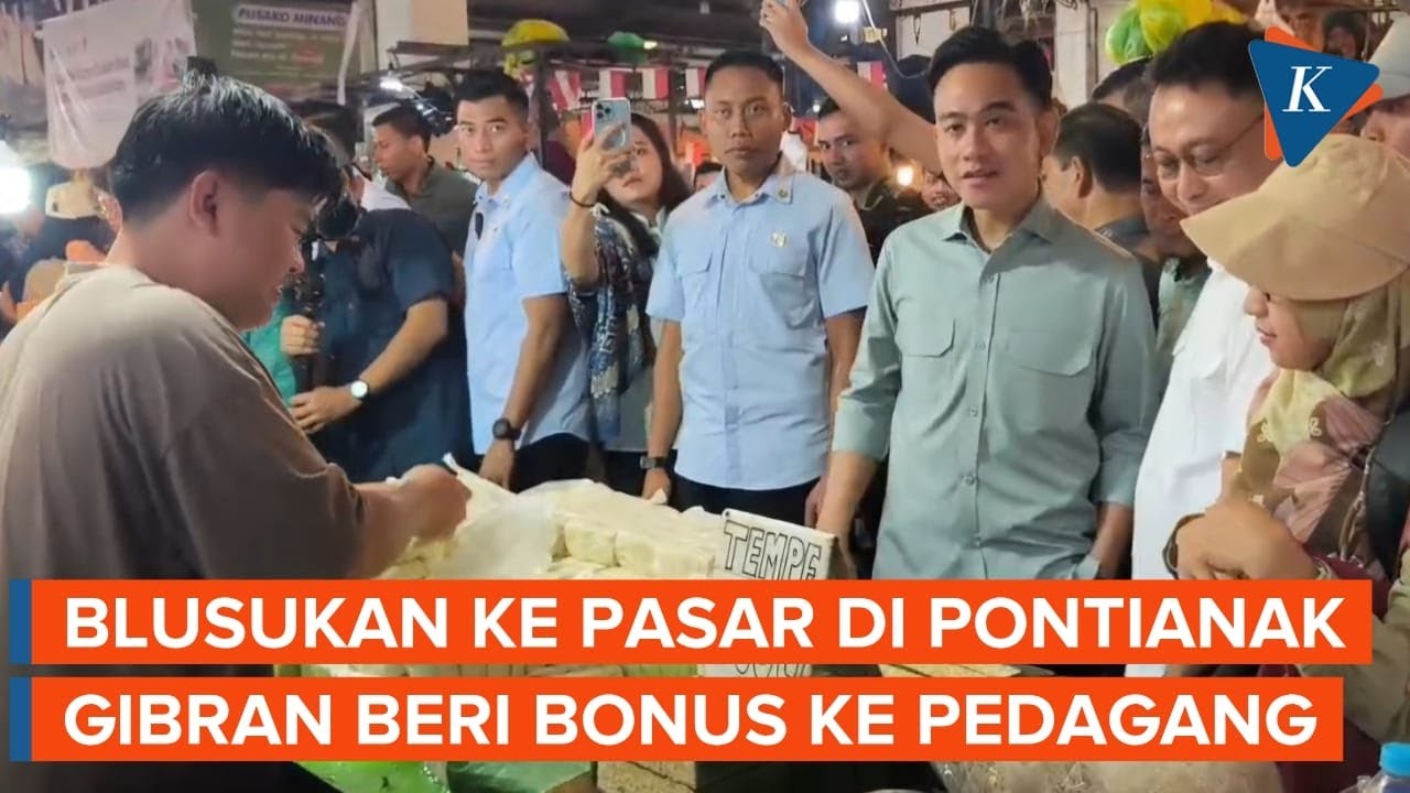 Gibran Blusukan ke Pasar di Pontianak, Disambut dan Didoakan Pedagang