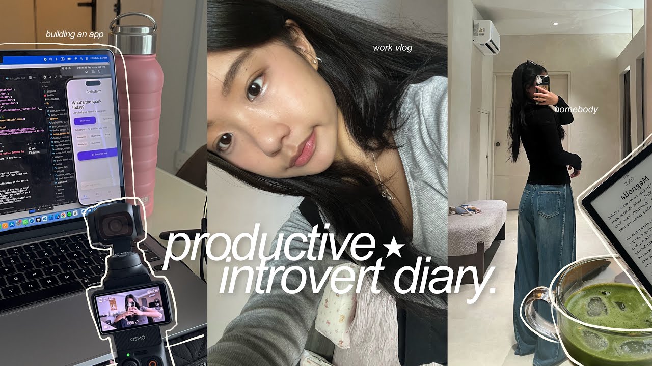 productive work vlog 💻 realistic homebody day, coding an app, making matcha